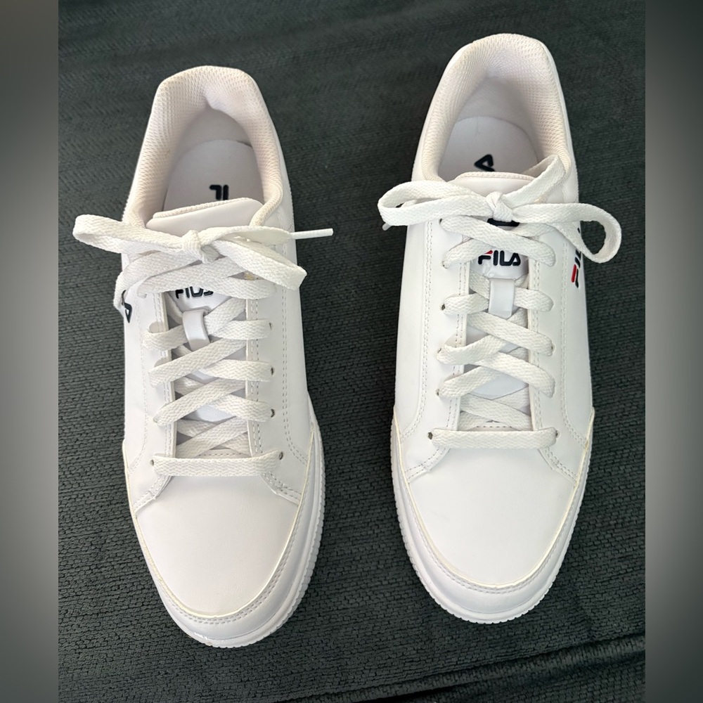 FILA White Court Sneakers Lace-Up Casual Shoes Women’s 9
